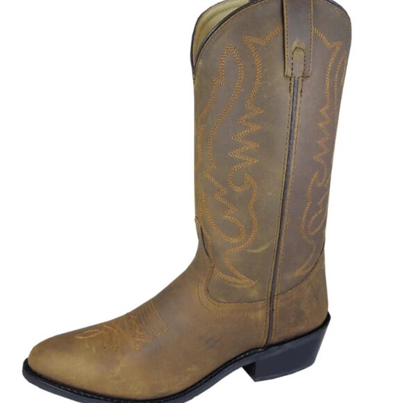COPY - Smoky Mountain Oiled Distressed Brown Cowboy Boots - Picture 2 of 3